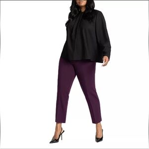 Eloquii 365 Semi Stretch Slim Leg Pant Size 24 Long Potent Purple
